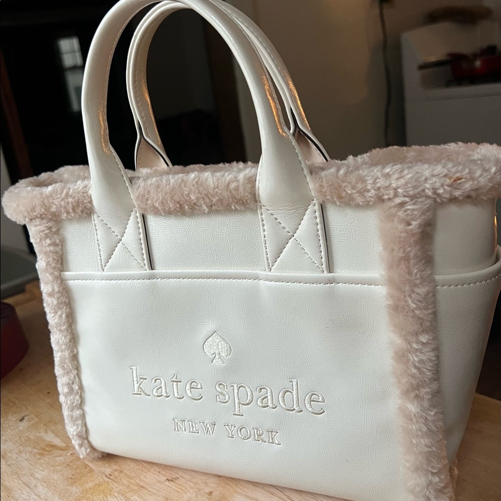 Kate Spade Jett Faux Shearling Cream Tote (small)